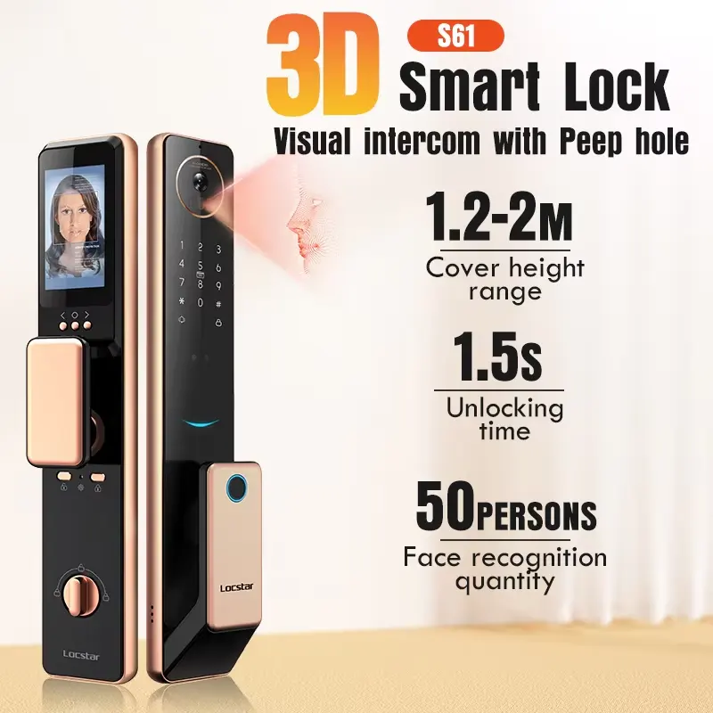 2025 Smart Door Lock Tuya Wifi Smart Fingerprint Cerradura Inteligente Digital Safe Door With Camera Lock for Home - Image 4