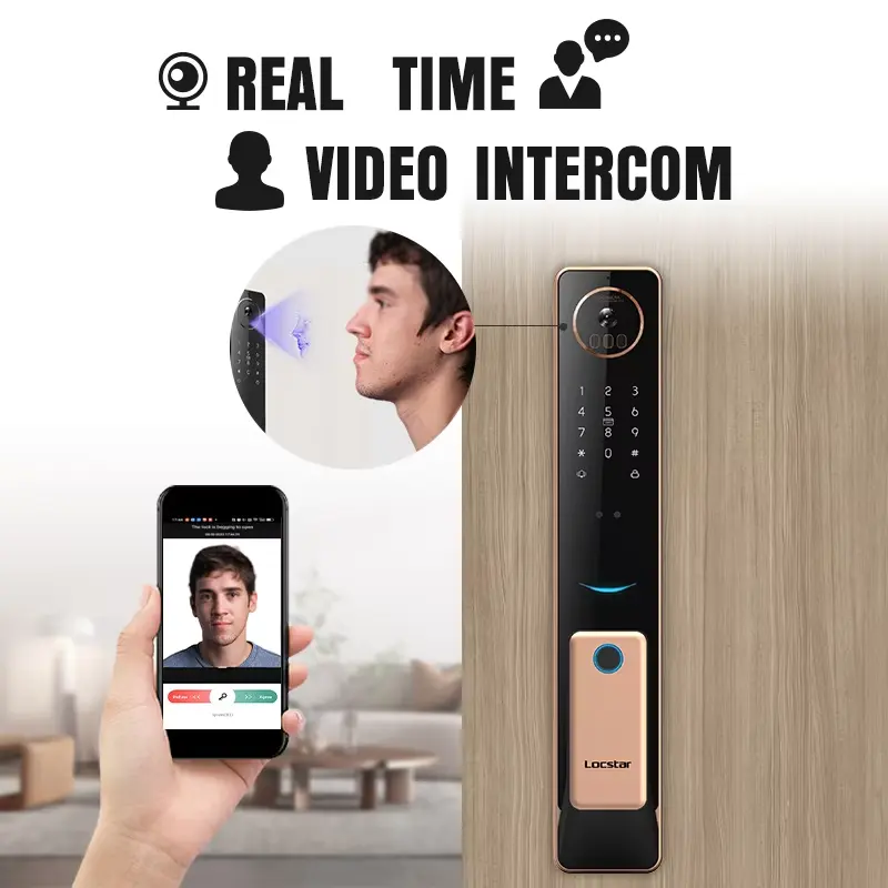 2025 Smart Door Lock Tuya Wifi Smart Fingerprint Cerradura Inteligente Digital Safe Door With Camera Lock for Home - Image 3