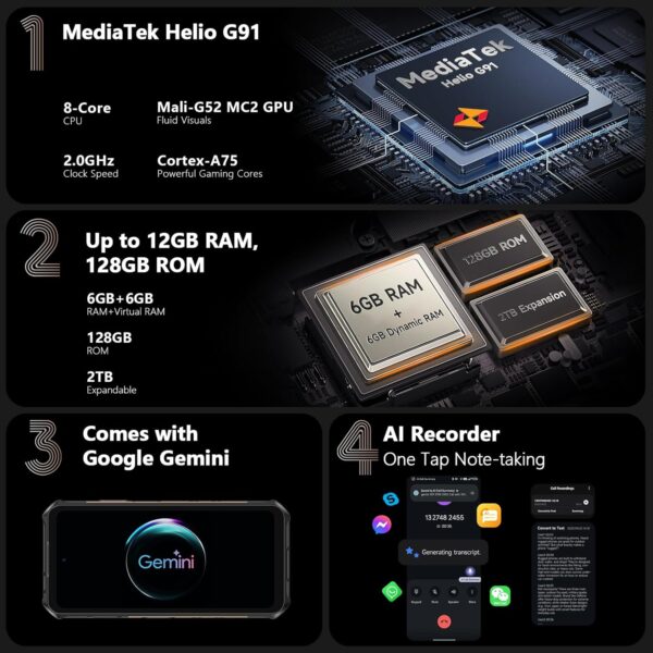 Ulefone Armor X16 Rugged Smartphone, 10360mAh(33W) 12+128GB/2TB - Image 4