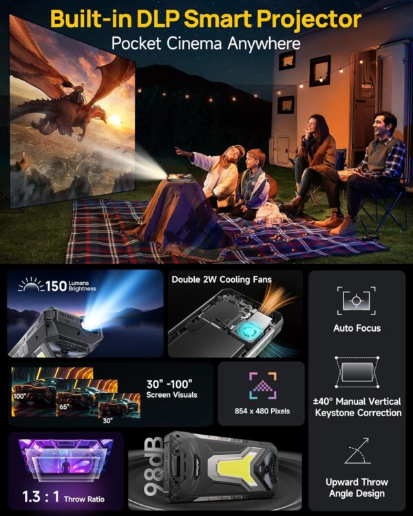Ulefone Armor 34 Pro 5G Rugged Smartphone with 150 Lumens Projector, 32GB+512GB - Image 3